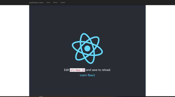 react app running image